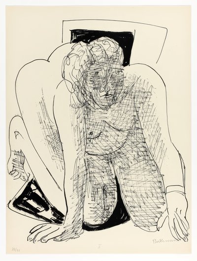Donna che striscia, tavola cinque da Day and Dream da Max Beckmann