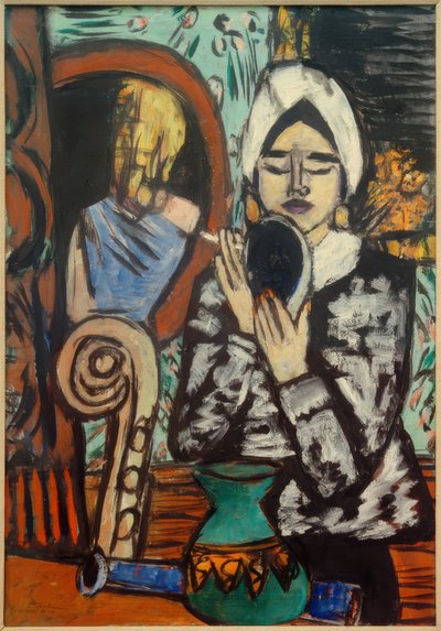 Dama con specchio da Max Beckmann