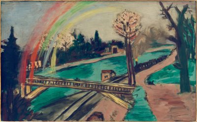 Paesaggio ferroviario con arcobaleno da Max Beckmann