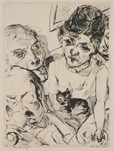 Sera (Autoritratto con i Battenberg), tavola 10 dal portfolio “Volti” da Max Beckmann