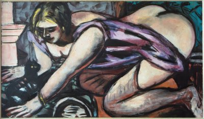 Mezzo nudo con gatto da Max Beckmann
