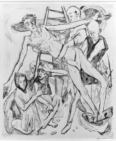 Mezzo nudo con gatto da Max Beckmann