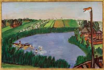 Paesaggio olandese con bagnanti da Max Beckmann
