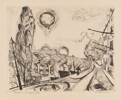 Paesaggio con pallone da Max Beckmann