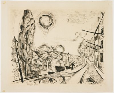 Paesaggio con pallone da Max Beckmann