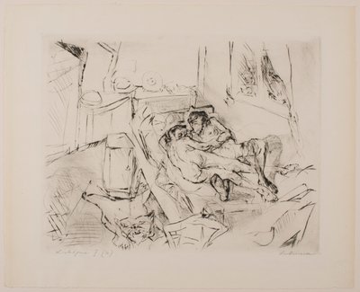 Amanti I, tavola 4 dal portfolio “Volti” da Max Beckmann