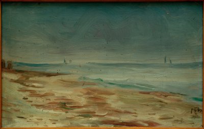 Spiaggia marina, marrone e grigia da Max Beckmann