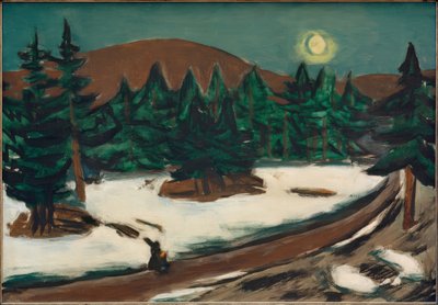 Paesaggio lunare in montagna con neve da Max Beckmann