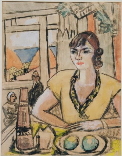 Ritratto di Quappi al caffè sulla spiaggia da Max Beckmann