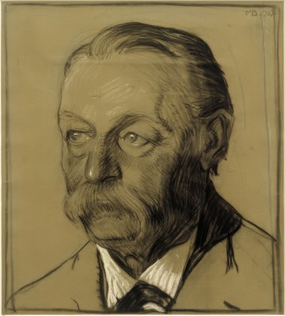 Ritratto dello zio Friedrich Beckmann, mezzo profilo a sinistra da Max Beckmann
