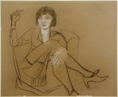 Quappi, fumando nella poltrona del club da Max Beckmann