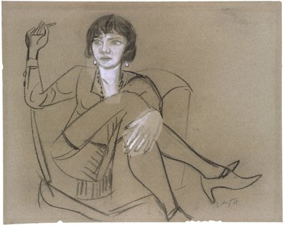 Quappi in poltrona, fumando da Max Beckmann