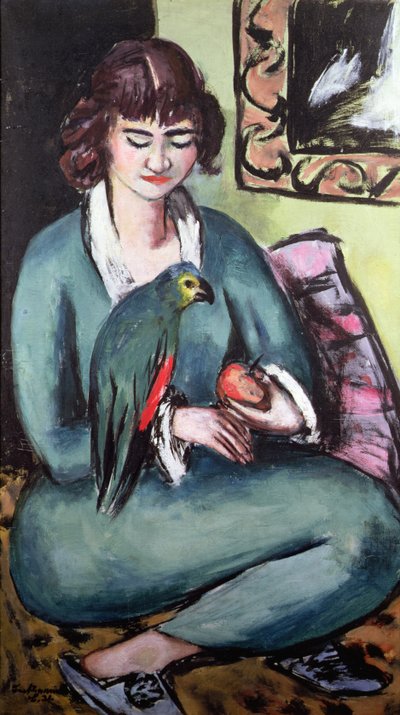 Quappie con un pappagallo da Max Beckmann