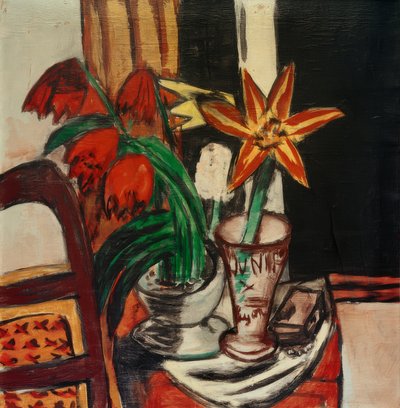 Tulipano rosso e gigli di fuoco da Max Beckmann
