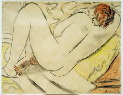 Nudo di schiena, sdraiato da Max Beckmann