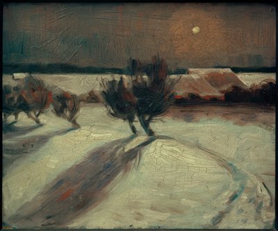 Paesaggio innevato al chiaro di luna da Max Beckmann