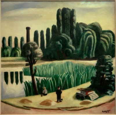 Paesaggio marino con pioppi da Max Beckmann
