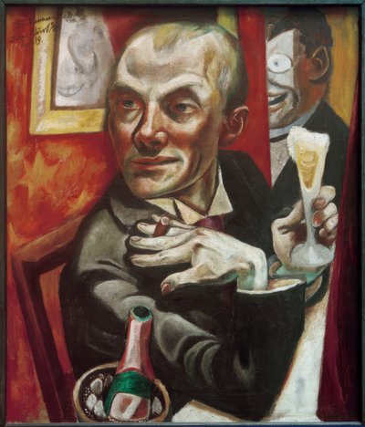 Autoritratto con bicchiere di spumante da Max Beckmann