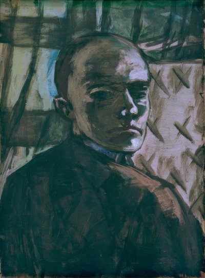 Autoritratto con tenda verde da Max Beckmann
