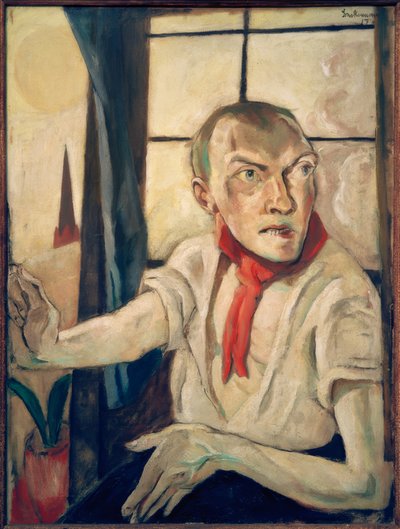 Autoritratto con sciarpa rossa da Max Beckmann