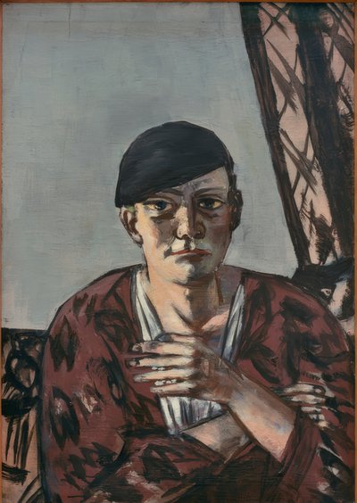 Autoritratto con berretto nero da Max Beckmann
