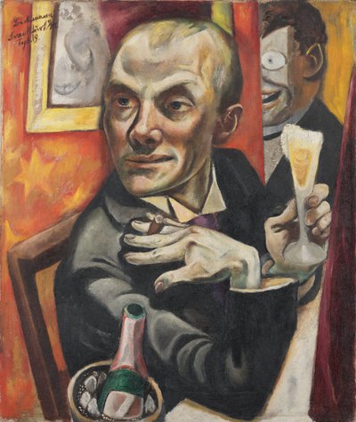 Autoritratto con bicchiere di champagne da Max Beckmann