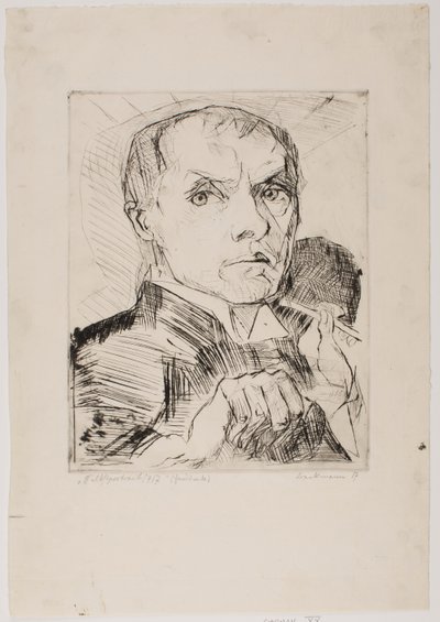 Autoritratto con stilo, tavola 19 da "Volti" da Max Beckmann