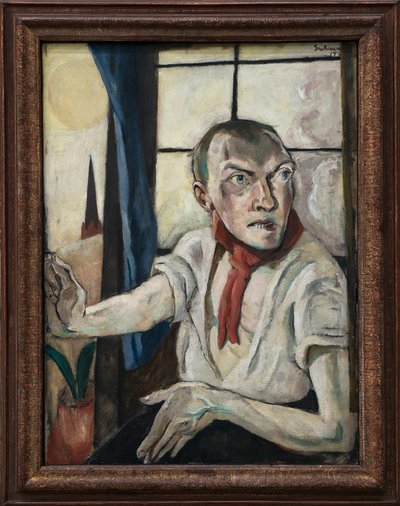 Autoritratto con sciarpa rossa da Max Beckmann