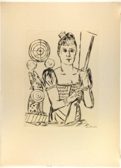Galleria di tiro, tavola quattro da Jahrmarkt da Max Beckmann