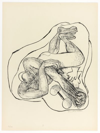 Atleta dormiente, tavola tre da Day and Dream da Max Beckmann