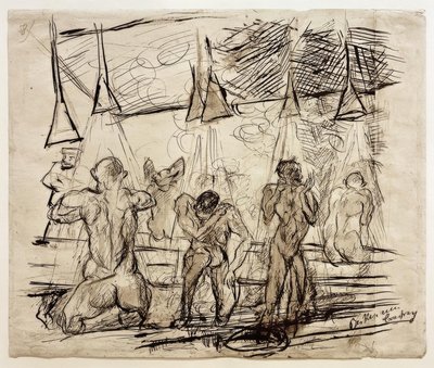 Bagno dei soldati – soldati sotto la doccia da Max Beckmann