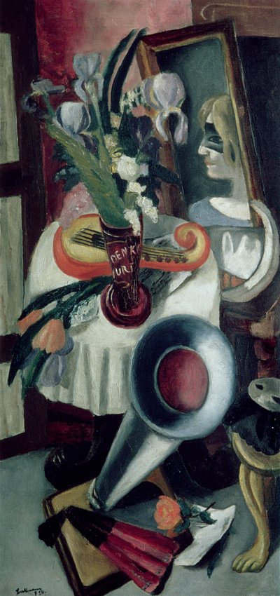 Natura morta con grammofono e iris da Max Beckmann