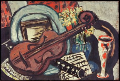 Natura morta con violino e flauto da Max Beckmann