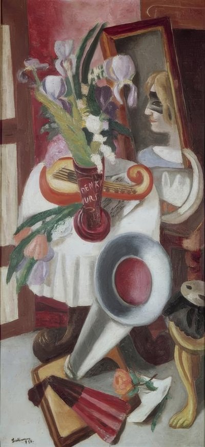 Natura morta con grammofono e iris da Max Beckmann