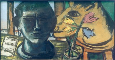Natura morta con scultura da Max Beckmann