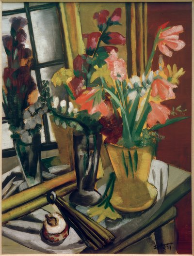Natura morta con specchio da Max Beckmann