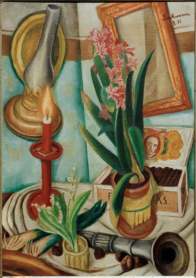 Natura morta con candela accesa da Max Beckmann