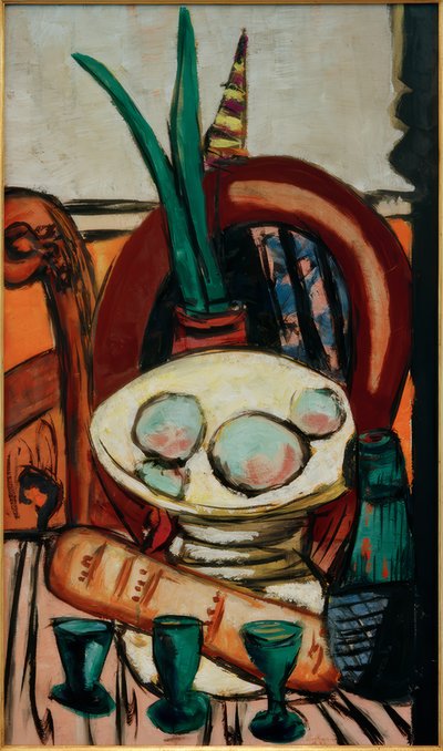 Natura morta con bicchieri verdi da Max Beckmann