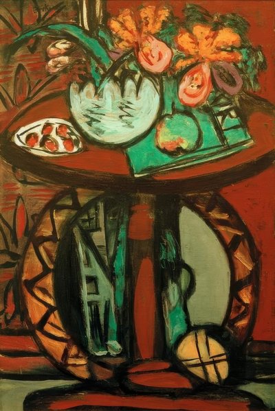 Natura morta con orchidee arancio-rosa da Max Beckmann