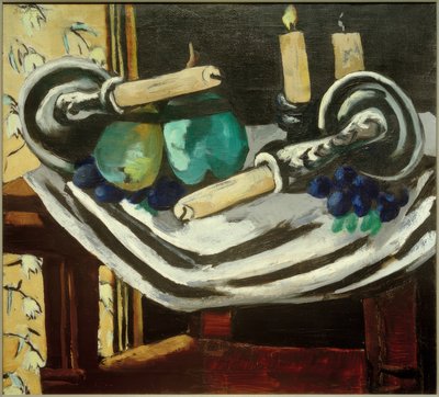 Natura morta con candele rovesciate da Max Beckmann
