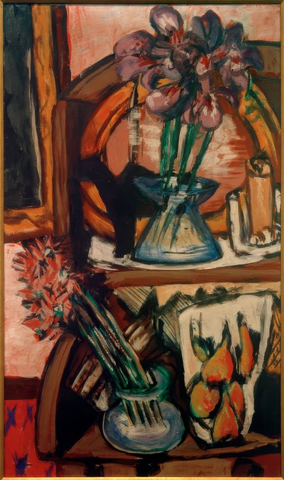 Natura morta con due vasi di fiori da Max Beckmann