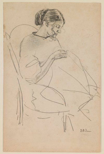 Studio di una donna che cuce da Max Beckmann