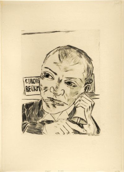 Il banditore (Autoritratto), tavola uno da Jahrmarkt da Max Beckmann