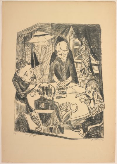 La fame, tavola cinque da Die Hölle da Max Beckmann