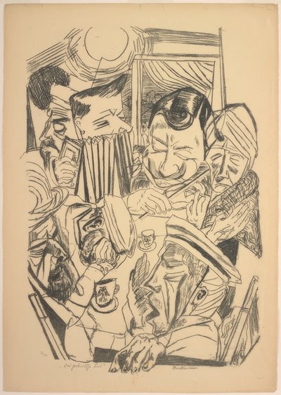 Il canto patriottico, tavola nove da Die Hölle da Max Beckmann