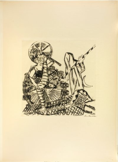 I funamboli, tavola otto da Jahrmarkt da Max Beckmann