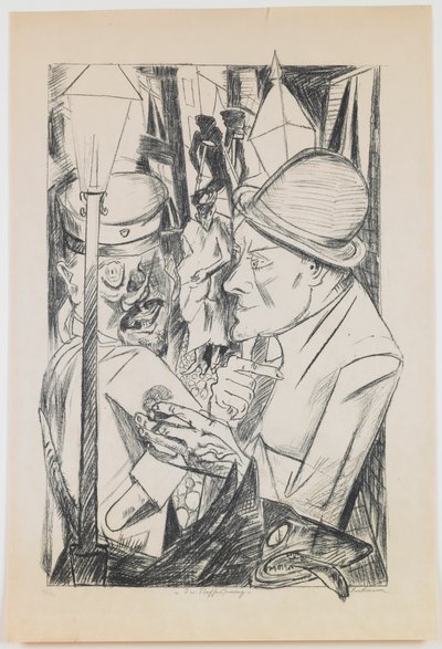 La via di casa, tavola 2 dalla serie "Inferno" da Max Beckmann