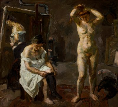 Tre donne nello studio da Max Beckmann