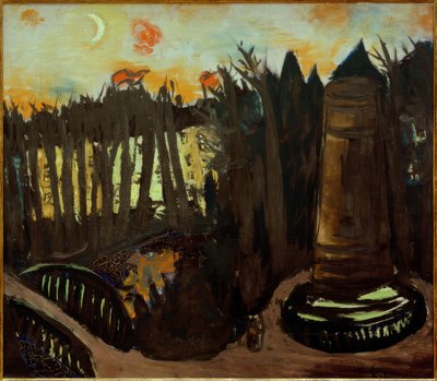 Giardino zoologico di notte con cielo rosso da Max Beckmann