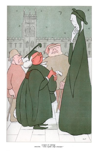 Dante a Oxford, Proctor: Il tuo nome e il tuo college, 1904 da Henry Maximilian Beerbohm